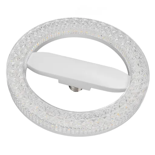 Circular Light Bulb E27 E26 24W 3 Color Temperature LED Crystal Round Energy Saving Light Bulb Replacement for Ceiling Light Fixture