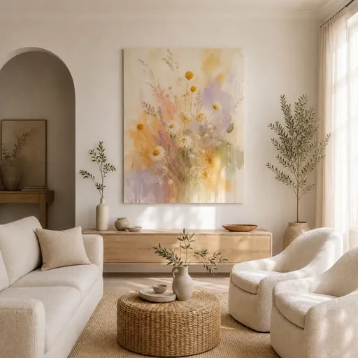Wildflower Veil Stretched Canvas Wall Art - Portrait - 60W x 80H cm