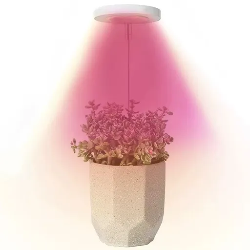 Angel Halo Ring LED Plant Grow Light, Full Spectrum Warm White & Red Blue for Succulents, Flowers, Adjustable Height and Angle, USB Powered Stake Lamp for Indoor Potted Plants (2PCS, Red Blue Warm Light (White))