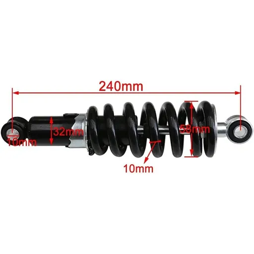 240mm Motorcycle Rear Shock Absorber Suspension for Dirt Bike Trail ATV Rear Shock Absorber Load for Dirt Pit Bike (240mm 9.4'')