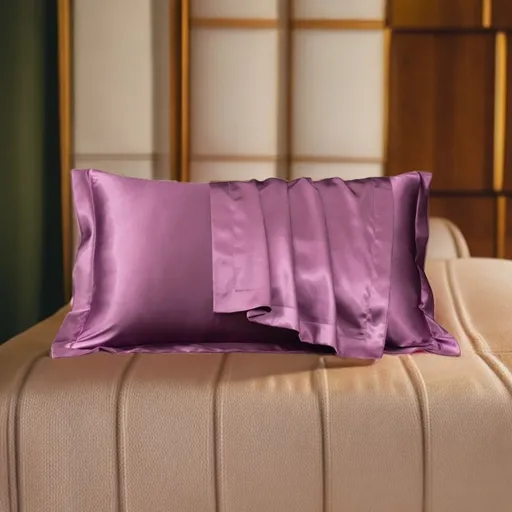 Satin Pillowcase Polyester Solid Color 48x74cm Bean paste 48x74cm pair