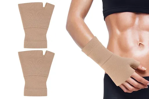 1Pair Wrist Brace Glove Sport Wrist Support for Fitness Weightlifting Skin Tone - M