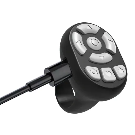 Scrolling Ring Remote Page Turner Wireless Finger Scroller Camera Video Record-Black
