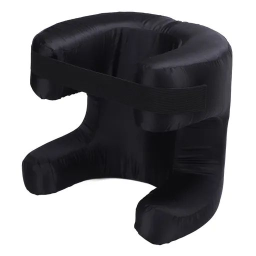 Face Pillow Silk Fabric Memory Foam Soft Cushioning Ergonomic Beauty Pillow for Back Sleep Black