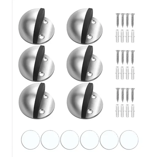 Dome Door Stop 304 Stainless Steel Sound Dampening Floor Door Bumper Punching Free Collision Proof