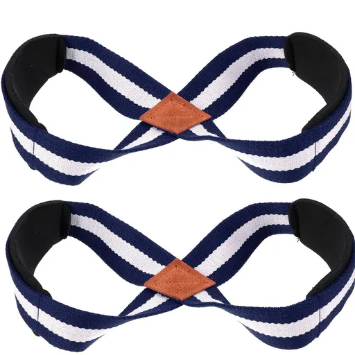 1Pair Blue Lifting Straps for Deadlift and Barbell Training Durable Design