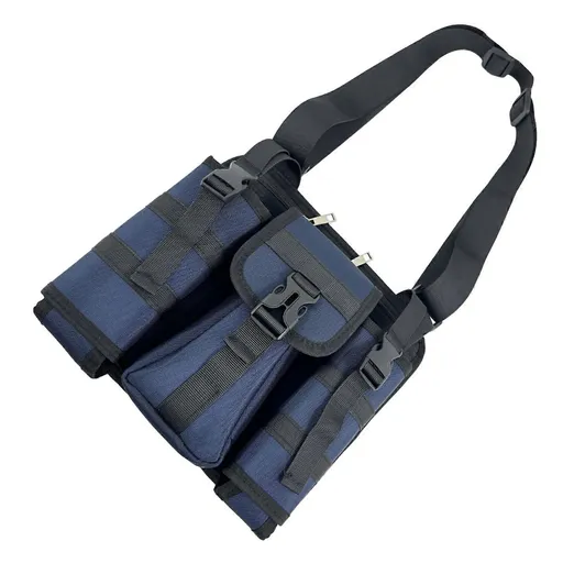 Sports Chest Bag Crossbody Sling Bag Multi Pocket Nylon Oxford Cloth Shoulder Bag for Running Cycling Hiking Fitness Outdoor - Blue