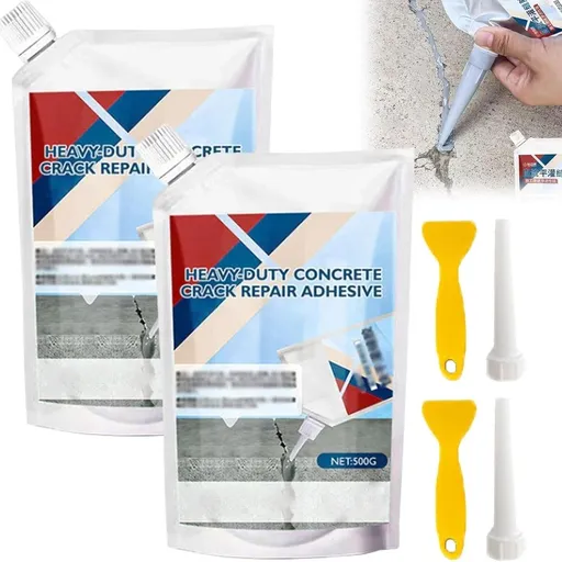 Heavy-Duty Concrete Crack Repair Adhesive, Self Leveling Concrete Crack Filler for Driveway, Quick-Drying Liquid Cement Cracks Filler Outdoor Waterproof