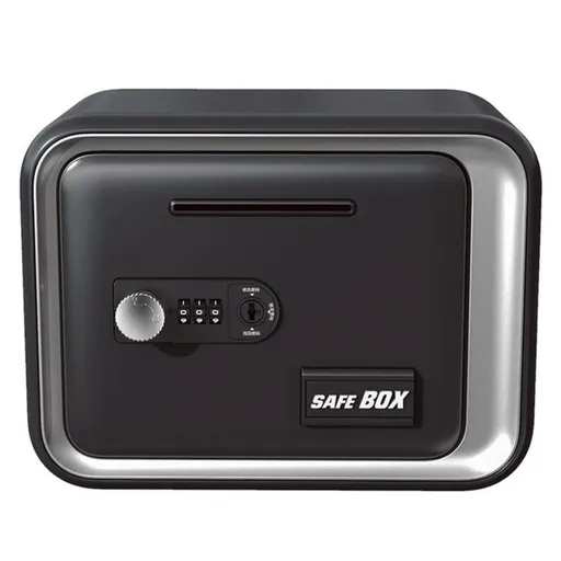 Household Mini Mechanical Safe Box with Coin Slot, Plastic - Gifts for Children, Money-Saving Security Storage Box—Black