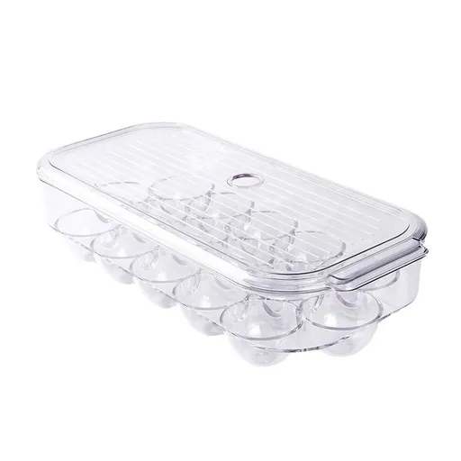 Stackable Egg Holder Organizers for Refrigerator, Freezer, Kitchen PlasticEggs Storage Trays with Lids, Pantry, Fridge