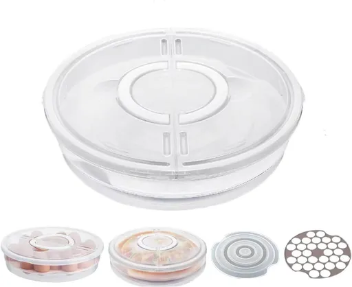 Versatile Storage Box - with Lid and Handle - Egg Carton - Holds 30 Cake Eggs - 12/3.5 Inches - Perfect for Cheesecake, Corn Pie, Fruit - White and Clear (One)