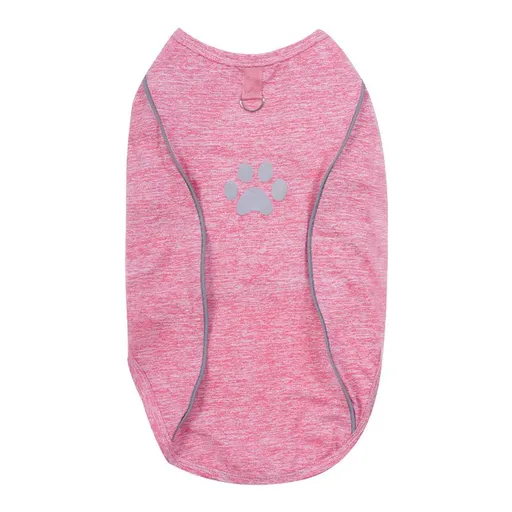 Lele Meow Reflective Vest Dog Clothes Poly Cotton Traction buckle reflective strip vest-light pink M back length 34 bust 44 neck circumference 33