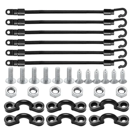 6 Set 18 Inch Fishing Rod Straps for Boat Deck Fishing Rod Tie Down for Kayak 4#