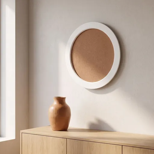 White Round Wooden Photo Frame Rustic Wall Hanging Decorative Picture Frame for Home Decor