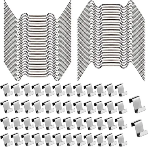 100 silver fixing clips for heating housing glass plate, 100-piece