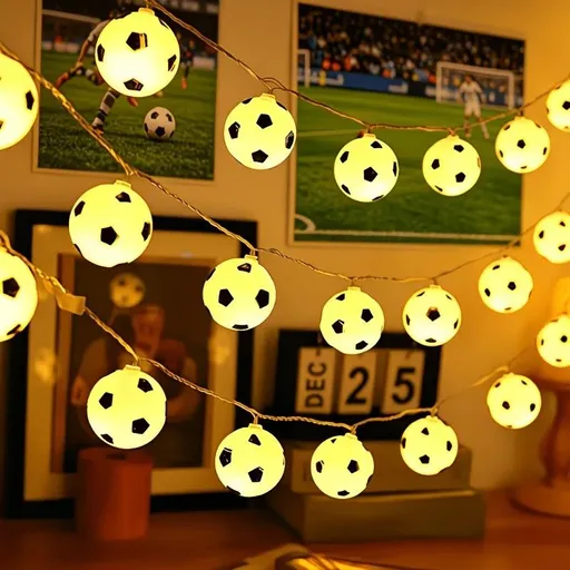 Football Shaped LED String Light Warm Yellow Soft Glow 3 Meters 20 Lights
