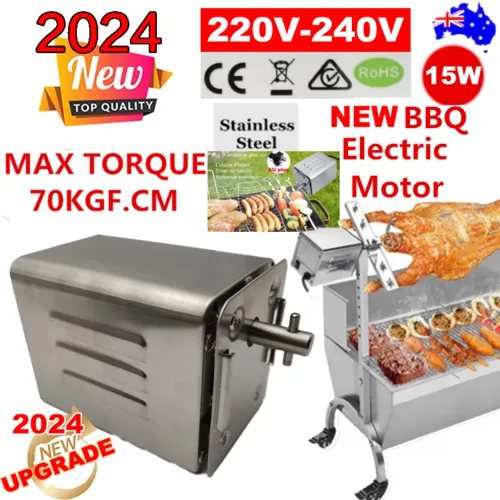 Electric BBQ Rotisserie Motor Spit Stainless Steel BBQ Campfire Motor AU Plug