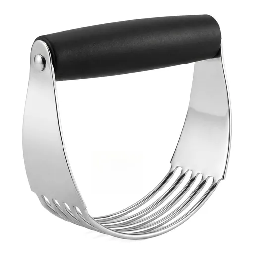 Dough Blender Pastry Cutter, Professional Baking Tool with Heavy Duty Stainless Steel Blades, Medium Size Pastry Blender for Flour & Butter - Black