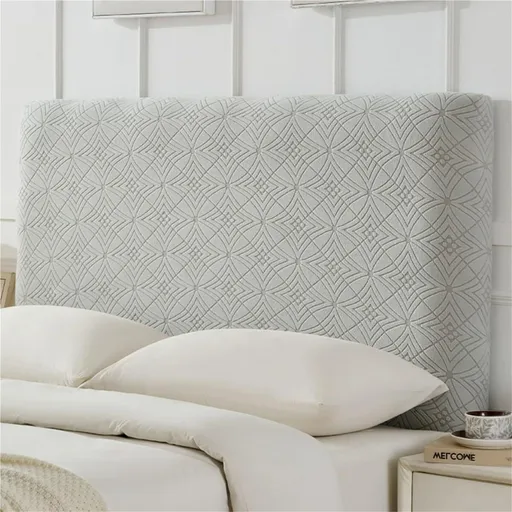 Elastic headboard cover suitable for flip cover of bed headboard, jacquard headboard dust protection cover for bedroom decoration（light gray 1.5m）
