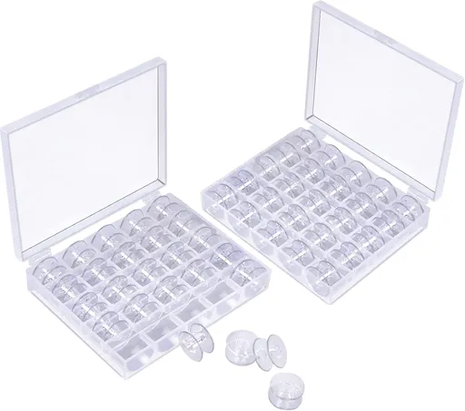 50 Pcs Bobbins, Plastic Bobbins for Brother Sewing Machine, with Bobbin Case, Sin-ger/Bro-Ther, Singer Machine - PCS
