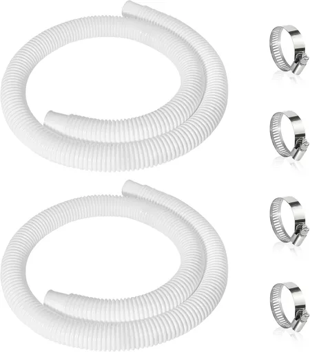 Pool Hose, 2 pcs 32 mm hose for above ground pool, 150 cm pool pump hose for Intex 330 GPH, 530 GPH and 1000 GPH/NC/_max Black Black