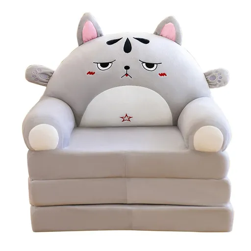 2 in 1 Foldable Children's Sofa Cushion Plush Sofa Cute Sofa Chair for Children