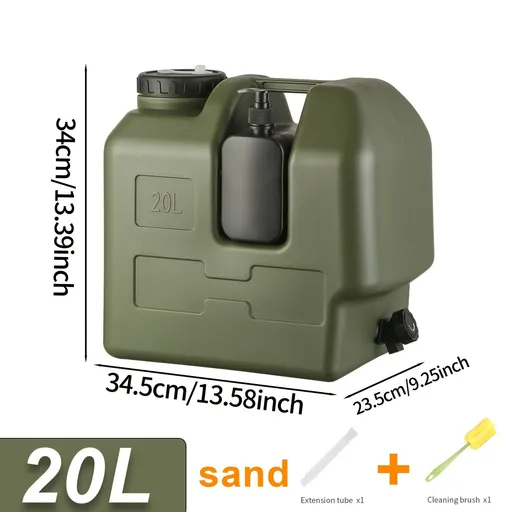 Green 20L water container, camping water storage, outdoor hydration, Australian camping gear, robust water canister, portable water tank, emergency water supply