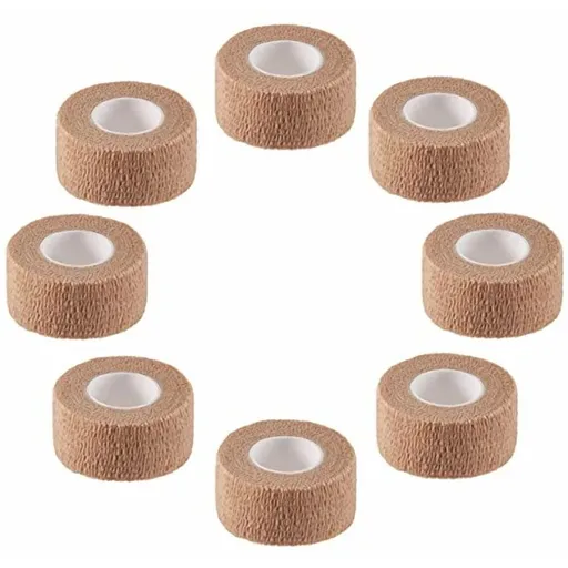 Self Adhesive Elastic Bandage Wrap - Pack of 8 Rolls 1" x 5 Yards Stretch Self-Adherent Cohesive Wrap Bandages First Aid Tape for Athletic,Sports,Wrist,Ankle (Beign Colors)