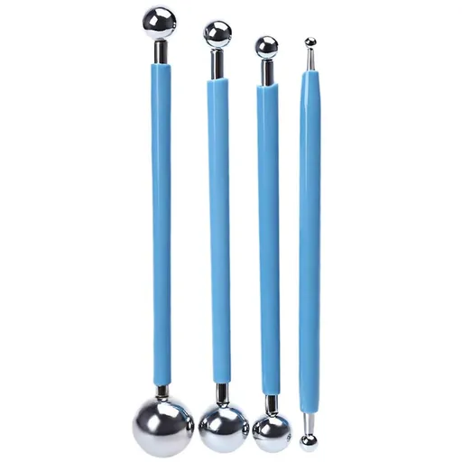 Metal Ball Cake Decorating Molding Modelling Tool Set Cake Cutter Icing Decorating Flower Modelling Tools (Set of 4)