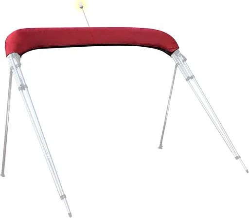 Red 600D Marine Grade Bimini Top Boot Cover, UV‑Resistant Waterproof Oxford Storage Bag for 3‑4 Bows Bimini Canopy with Stern Light Zipper Opening(3 BOW 91-103W)