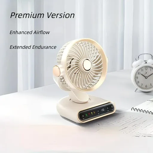 Cream rice,AI Smart Circulating Fan: 4 Modes + Silent Airflow, Your All-Scenario Cooling Companion