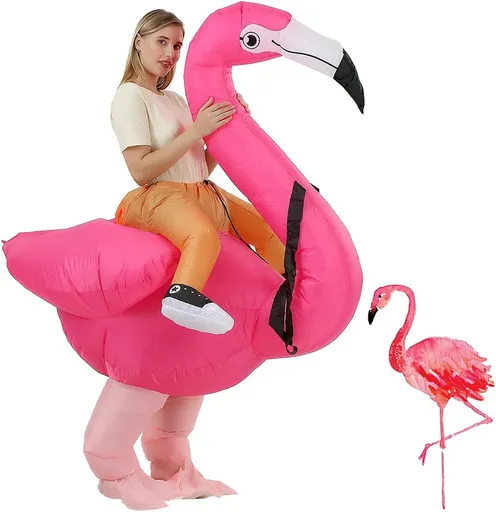 Inflatable Costume Flamingo Adult Halloween Size One Size Pink