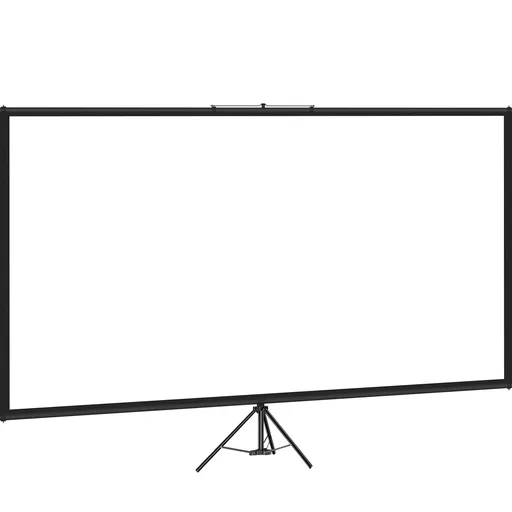 Tripod Projector Screen with Stand 80 inch 16:9 4K HD Projection Screen Stand Wrinkle-Free Height Adjustable Portable