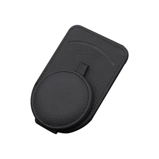 Sunglass Holder For Car - Magnetic Design, Genuine Leather Craftsmanship, Multifunctional Card Pocket, Secure Memory Clips