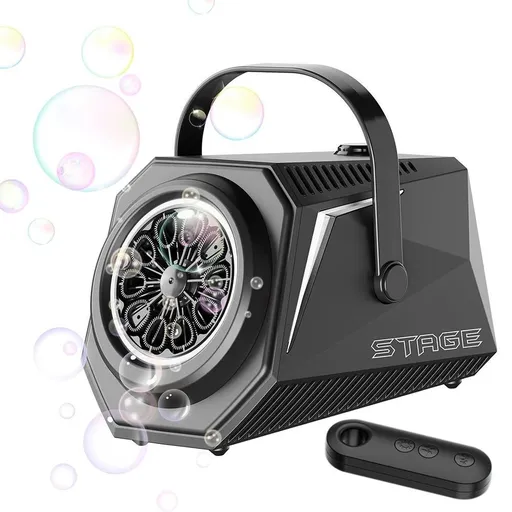 Bubble Machine Automatic Minute Big Bubbles Blower Maker for Outdoor Birthday Parties Black