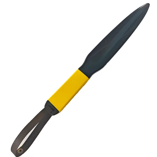 Heavy-Duty Dog Training Pry Stick for Large Breeds 35 cm Yellow Handle Black Lanyard