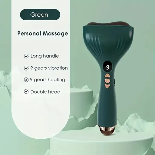 USB Electric Gua Sha Massager, Electric Massager, Heated Vibration Gua Sha Board, Suitable for Neck, Shoulder, and Back Massage Tools, Ideal for Beauty/Daily Relaxation, Home Personal Care Tool（green）