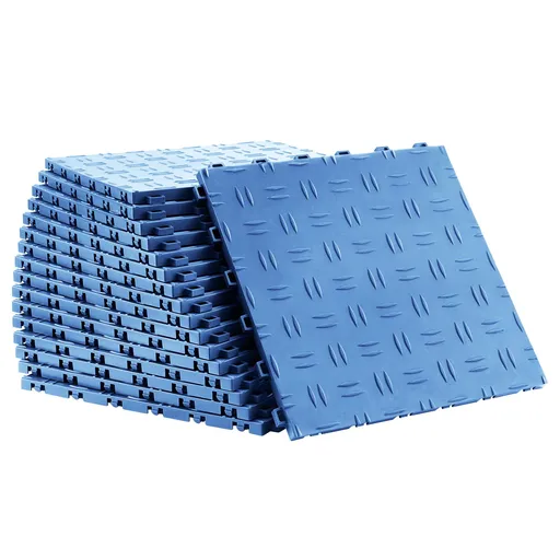 Garage Tiles Interlocking 12x12 in 25 Pack Garage Flooring Tiles Blue