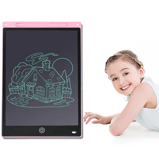 LCD Writing Tablet for Kids, 12 Inch Colorful Doodle Board Drawing Pad, Erasable Electronic Painting Pads, Reusable Writing Pad