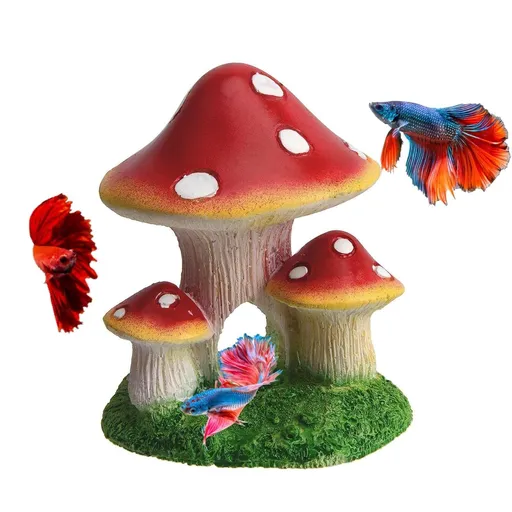 Mushroom House Aquarium Decorations Fish Tank Rocks Caves Landscape Ornament Mini Landscape House Fairy Garden Decoration