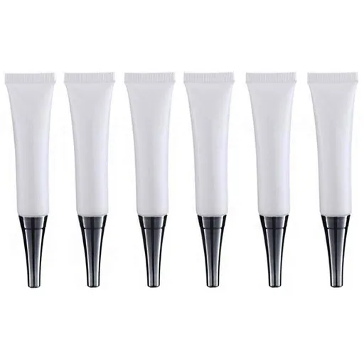 6PCS 15ML/0.5oz Empty White Plastic Soft Squeeze Tubes Cosmetic Eye Cream Tube Bottle for Eyecream Lip Balm Gloss DIY Beauty Tool
