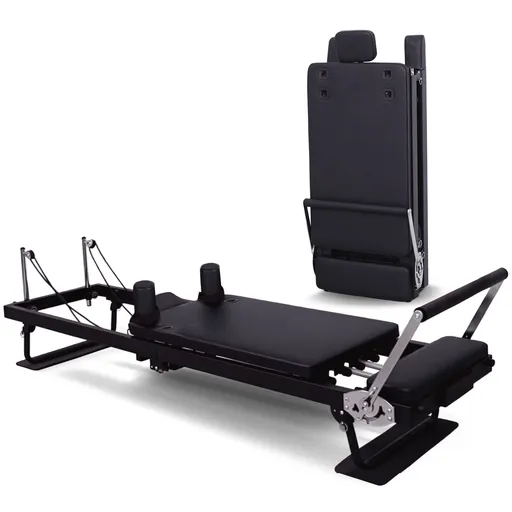 Powertrain Aria Pilates Reformer Machine Steel Foldable Multifunctional Home Gym Equipment Exercise Trainer Black
