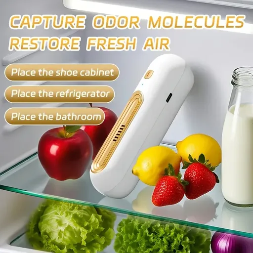 Mini Odor Purifier – 1200mAh USB, Ozone Deodorizer for Fridge, Shoe Cabinet, Wardrobe, Pet Area – Portable for Home & Travel（golden）
