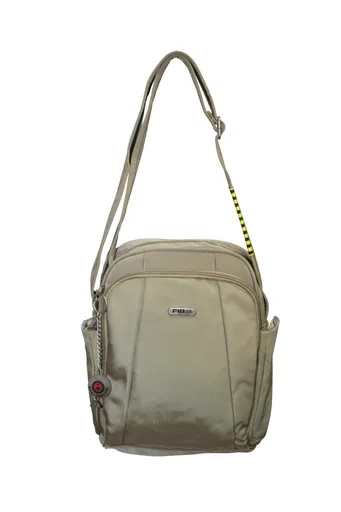 FIB Mens Tablet Crossover Travel Wallet Crossbody Shoulder Bag - Sand