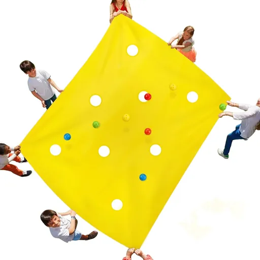 Hole Tarp Team Building Exercise Activities Games Teamwork Group Learning Fun Playing Yellow - 85''Lx57''W