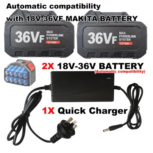 2x Dual 18V Cell Packs Li-ion Battery Makita Battery LXT BL1850 BL1860B BL1830 BL1815
