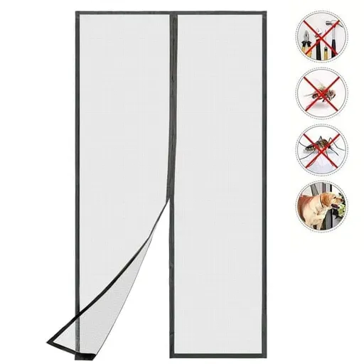 Magnetic insect screen door, automatic closing, durable scratch-resistant breathable quiet for insect protection, 90x210cm
