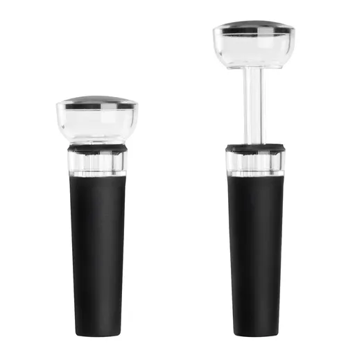 2pc Wine Stoppers, Wine Bottle Stopper with Built-in Vacuum Wine Saver Pump Food-safe Silicone Caps, Keep Wine Fresh Up to