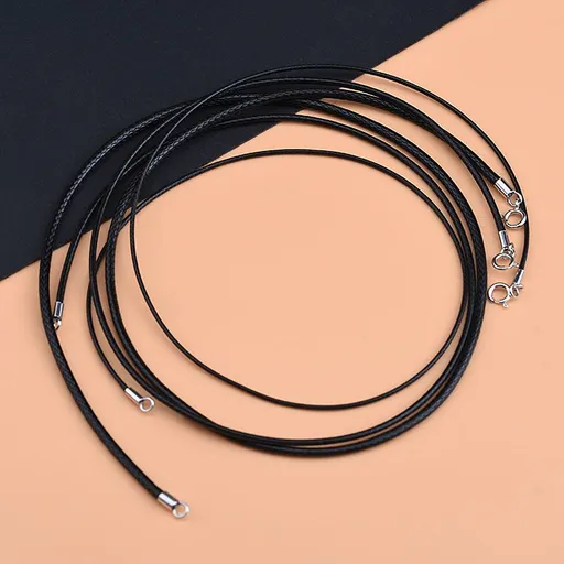 925 Silver Wax Rope Necklace 45cm 2mm/length 60cm