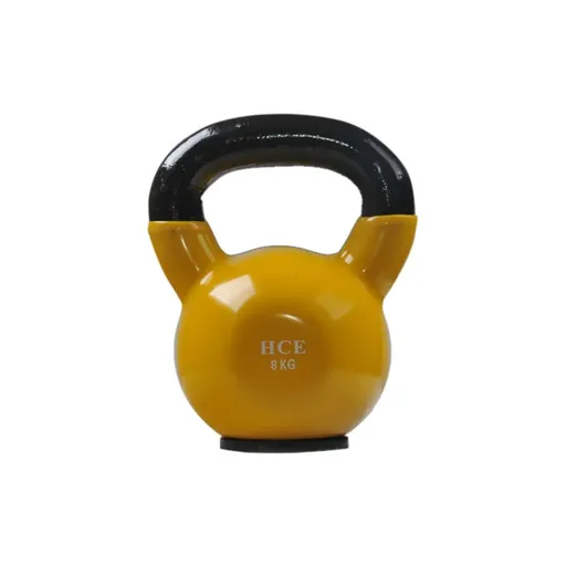 Kettlebell 8kg Vinyl Coated Solid Cast Iron Rubber Base